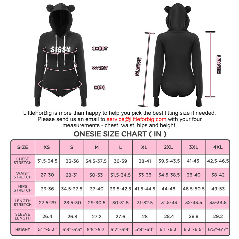 Cozy Bear Hoodie Sweatshirt Onesie Black - Image 4