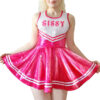 Cheer Sparkle Metallic Bodycon Mini Dress Hot Pink