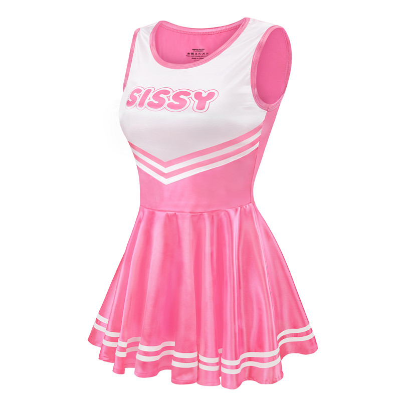 Shiny Satin Cheer Mini Dress Rose - Image 6