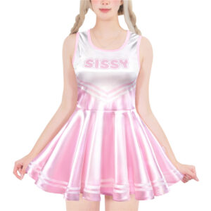 Shiny Satin Cheer Mini Dress Pink