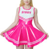 Cheer Faux Leather Shiny Mini Dress Hot Pink
