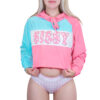 Pastel Cropped Hoodie Sweatshirt