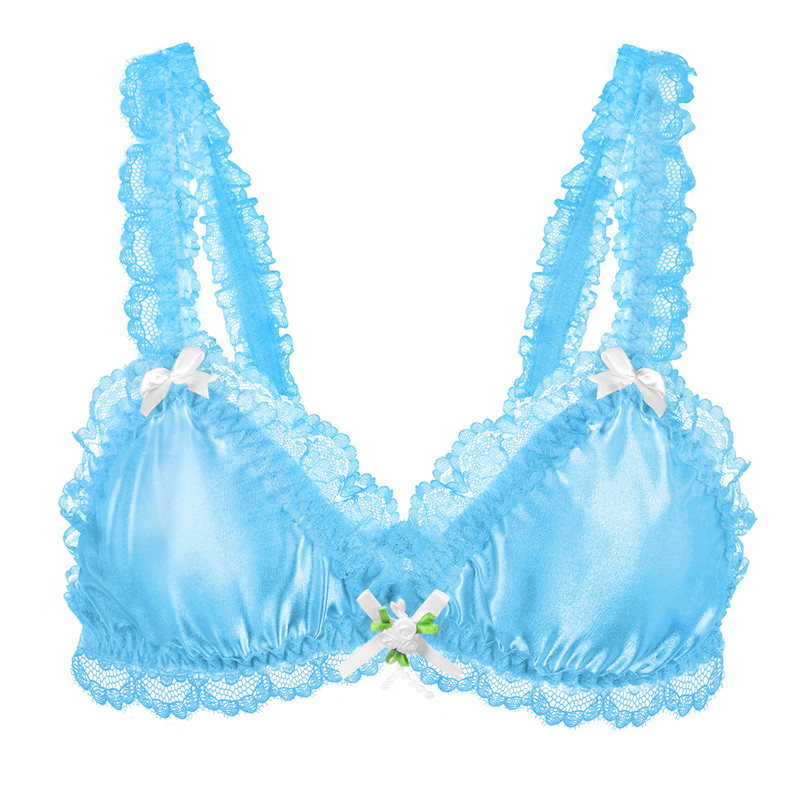 Sissy Lacy Frill Bralette Blue - Image 5