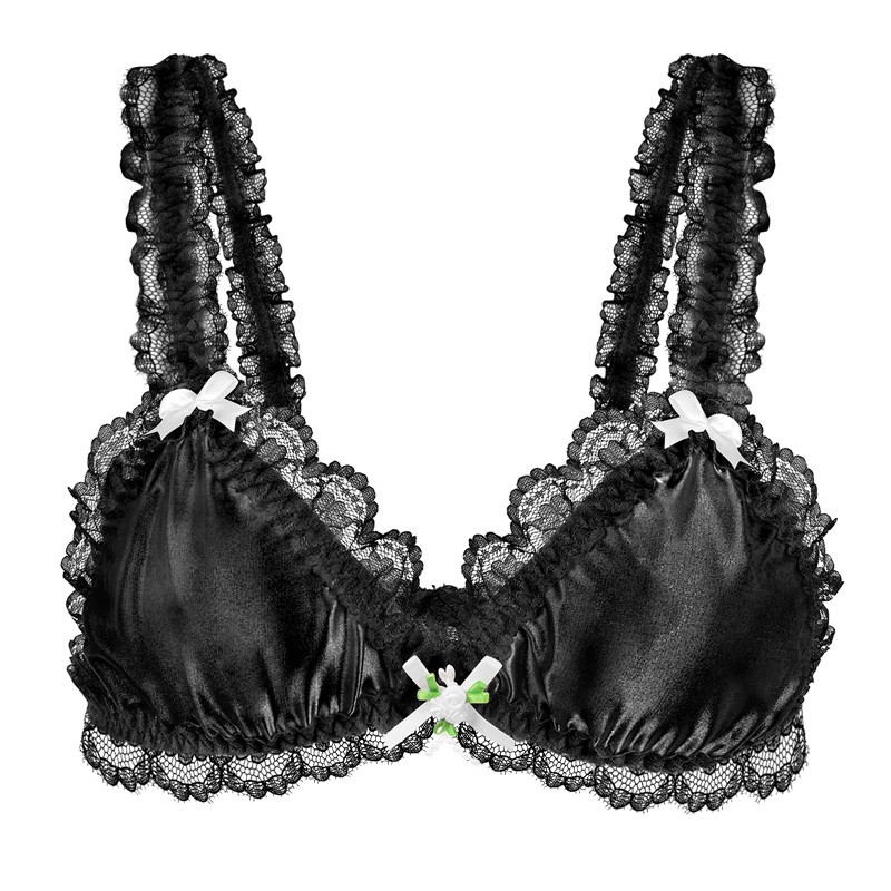 Lacy Frill Bralette Black - Image 5