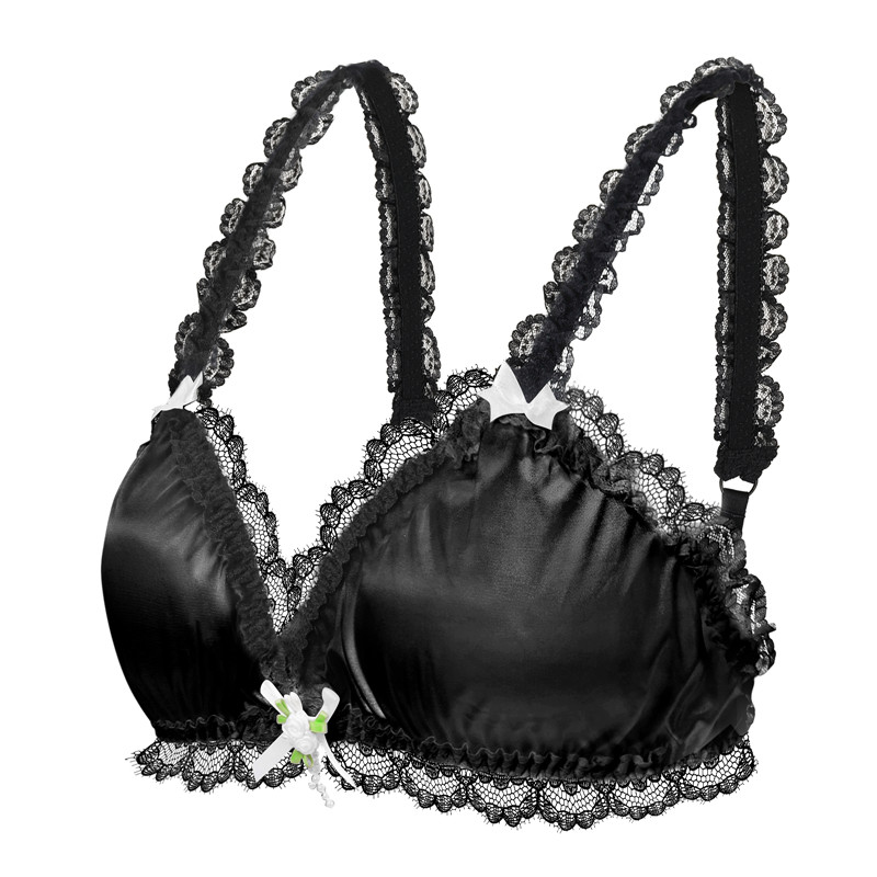 Lacy Frill Bralette Black - Image 6
