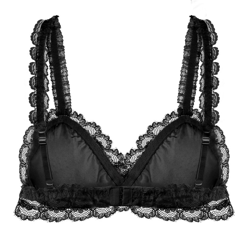 Lacy Frill Bralette Black - Image 7