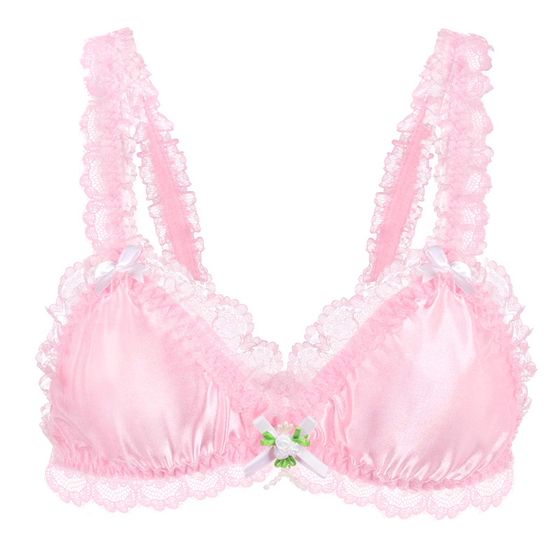 Sissy Lacy Frill Bralette Pink - Image 6