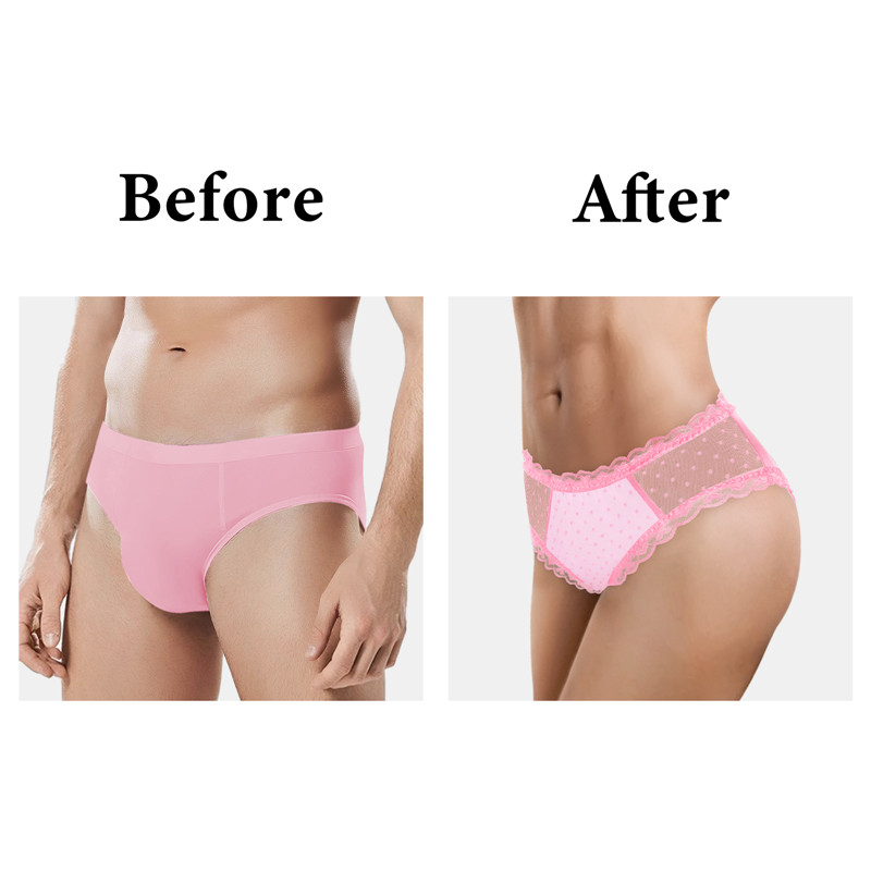Sissy Cheeky Tucking Gaff Panties Pink - Image 5
