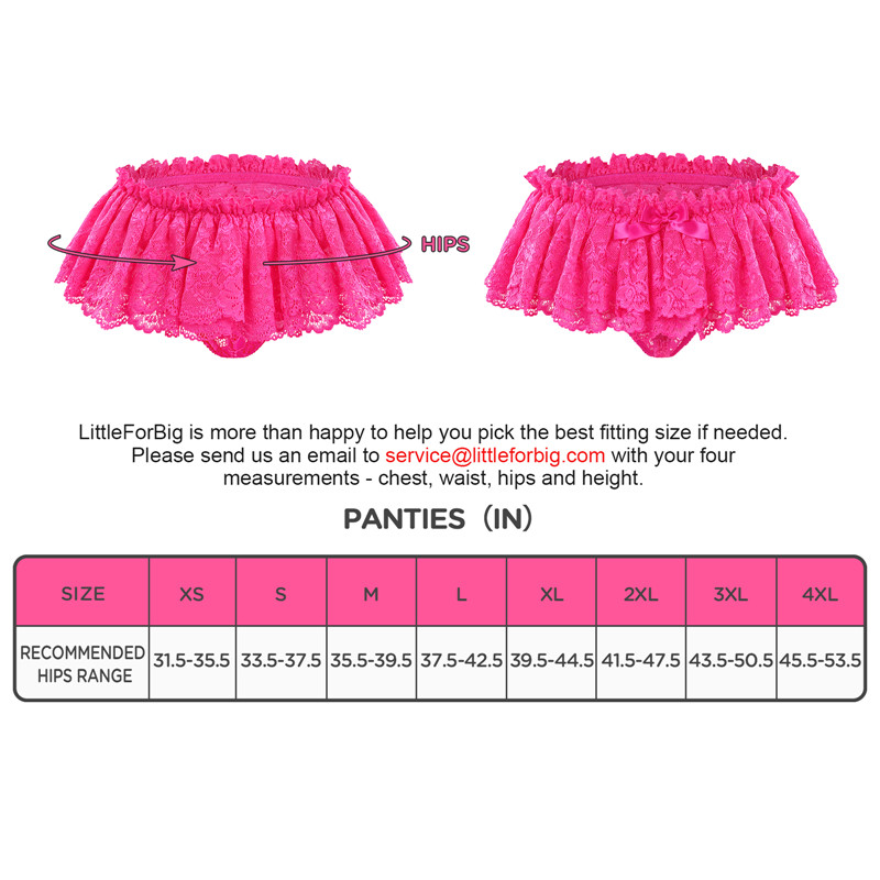 Sissy Lace Skirted Thong Panties Hot Pink - Image 4