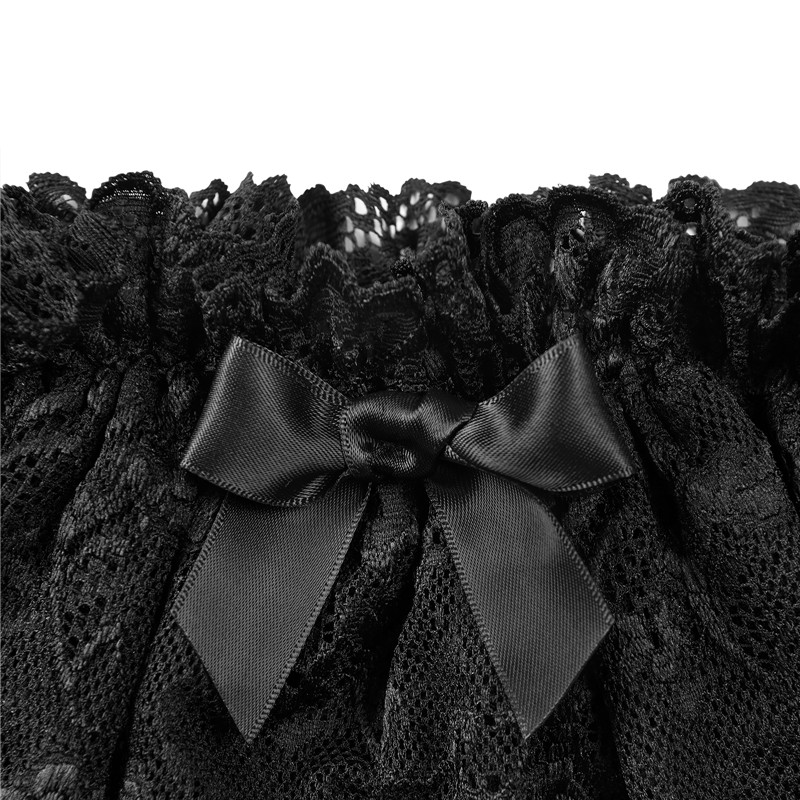 Lace Skirted Thong Panties Black - Image 7