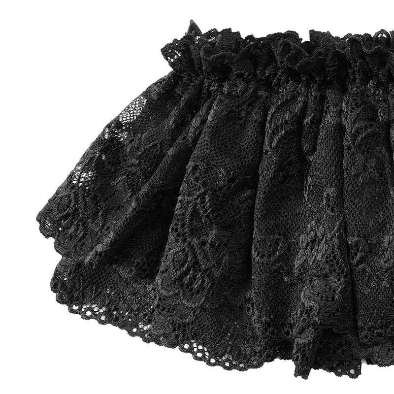 Lace Skirted Thong Panties Black - Image 8