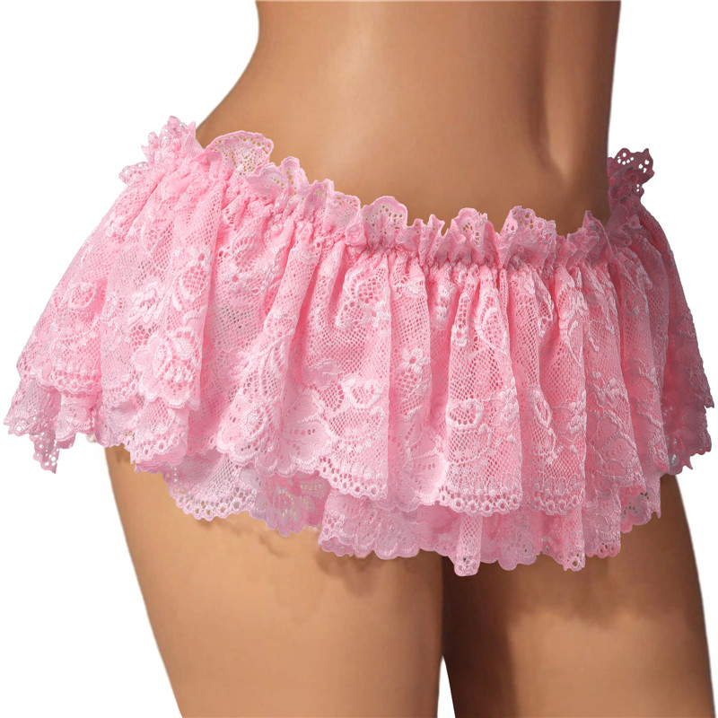 Lace Skirted Thong Panties Pink - Image 2