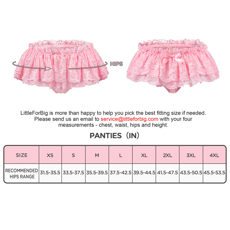 Lace Skirted Thong Panties Pink - Image 4
