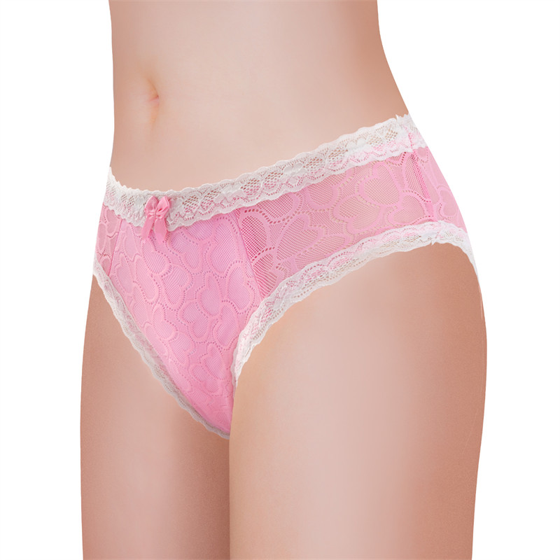 Pink Hearts Pattern Tucking Gaff Panties - Image 3