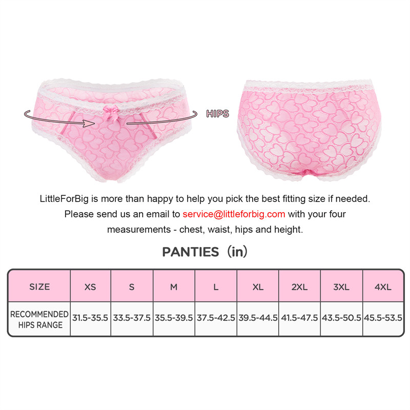 Pink Hearts Pattern Tucking Gaff Panties - Image 4