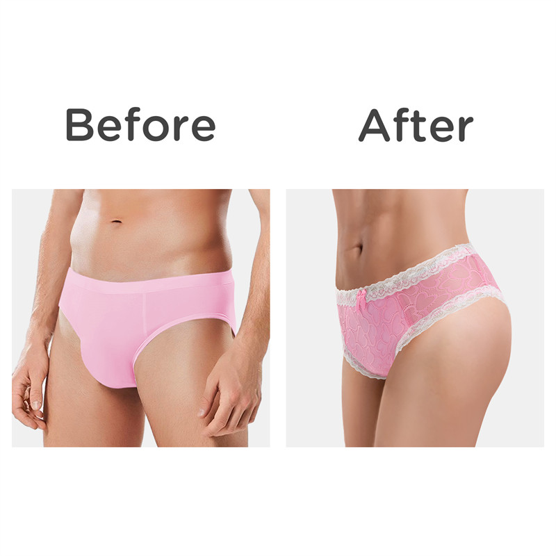 Pink Hearts Pattern Tucking Gaff Panties - Image 7