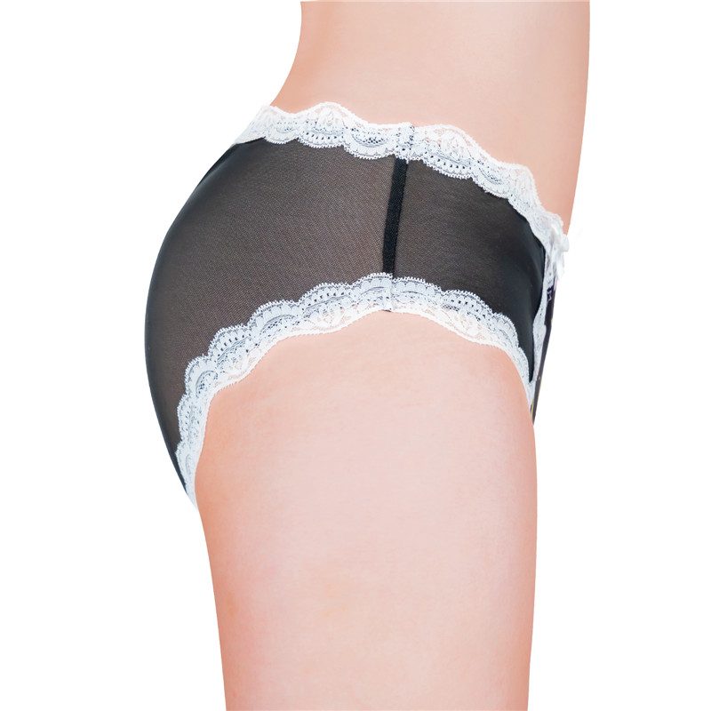 Snuggle Bunny Pattern Mesh Tucking Gaff Panties Black - Image 3