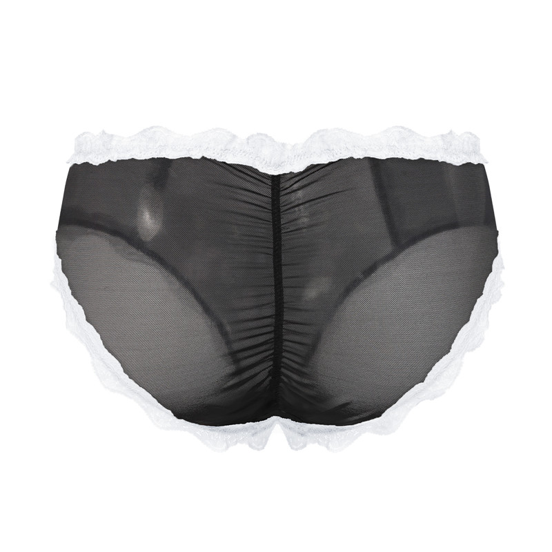 Snuggle Bunny Pattern Mesh Tucking Gaff Panties Black - Image 8