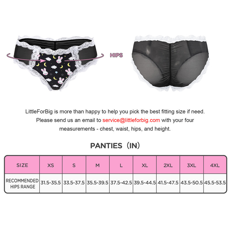 Snuggle Bunny Pattern Mesh Tucking Gaff Panties Black - Image 4
