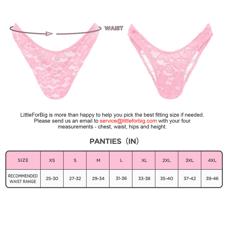 Mesh Flower Thong Tucking Gaff Panties Pink - Image 4