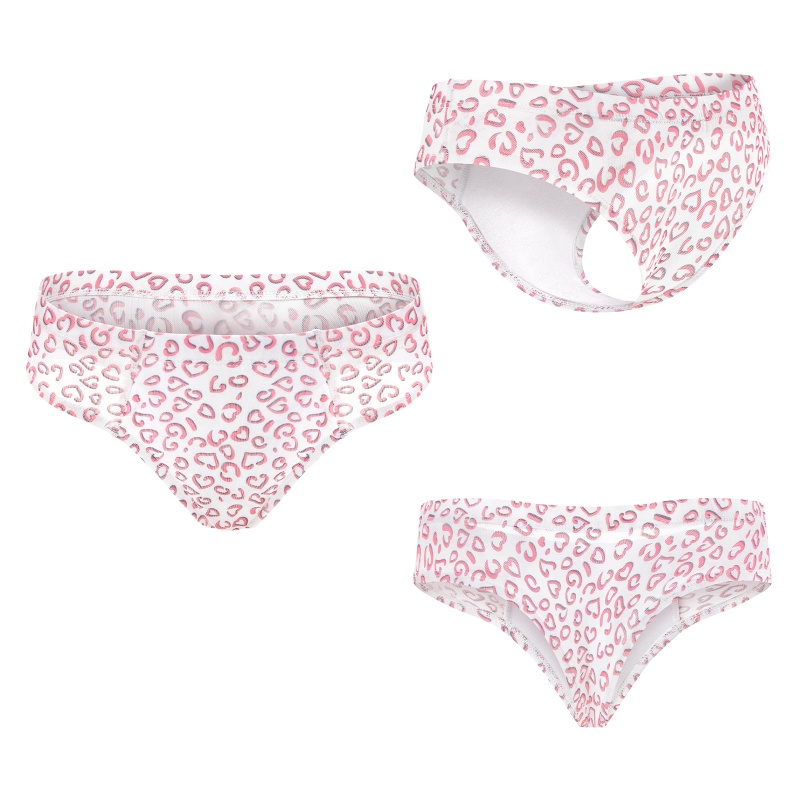 Hearts Print Pattern Mesh Tucking Gaff Brazilian Cheeky Panties - Image 5