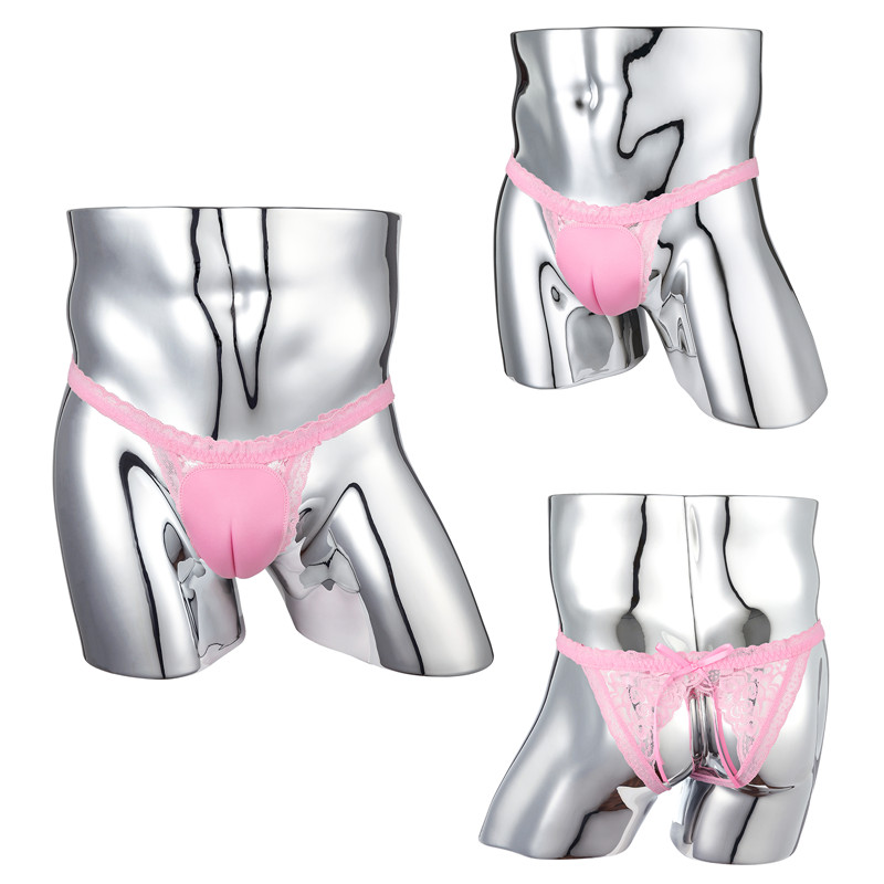 Camel Toe Tucking Gaff Thong Panties Pink - Image 6