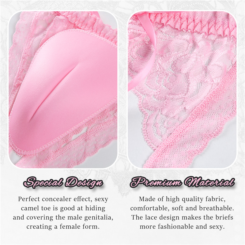 Camel Toe Tucking Gaff Thong Panties Pink - Image 7