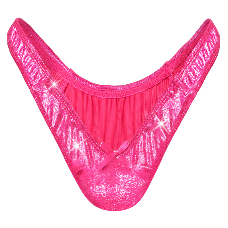Little Secret Sparkle Metallic Tucking Gaff Panties Hot Pink - Image 7