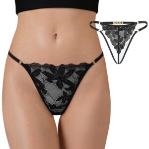 Doll Lace and Rhinestone Tanga Tucking Gaff Thong Panties