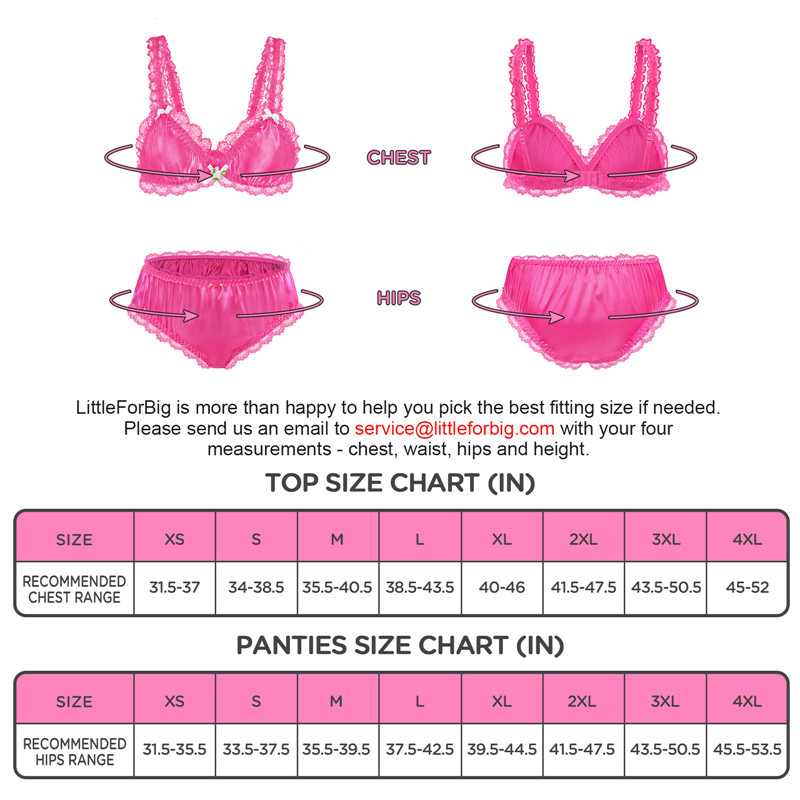 Sissy Lacy Frill Bralette Set Hot Pink - Image 4