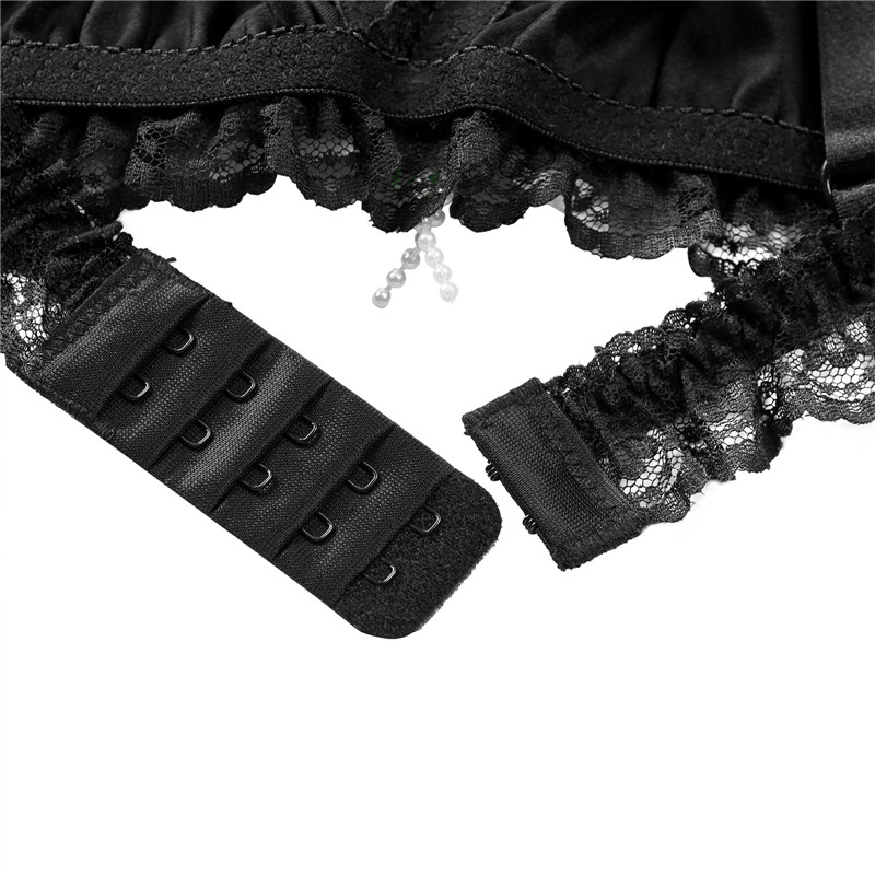 Sissy Lacy Frill Bralette Set Black - Image 9
