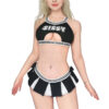 Cheer Sissy Bralette Skort Set Black