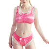 Satin Baby Bralette Set Hot Pink