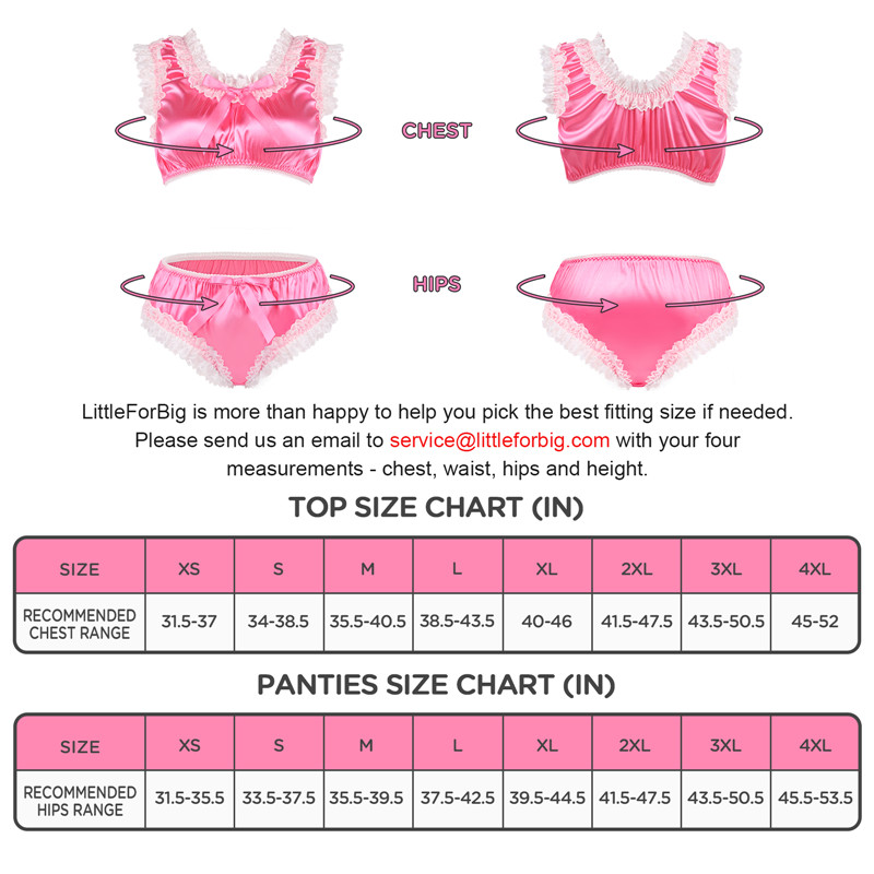 Satin Sissy Baby Bralette Set Hot Pink - Image 4