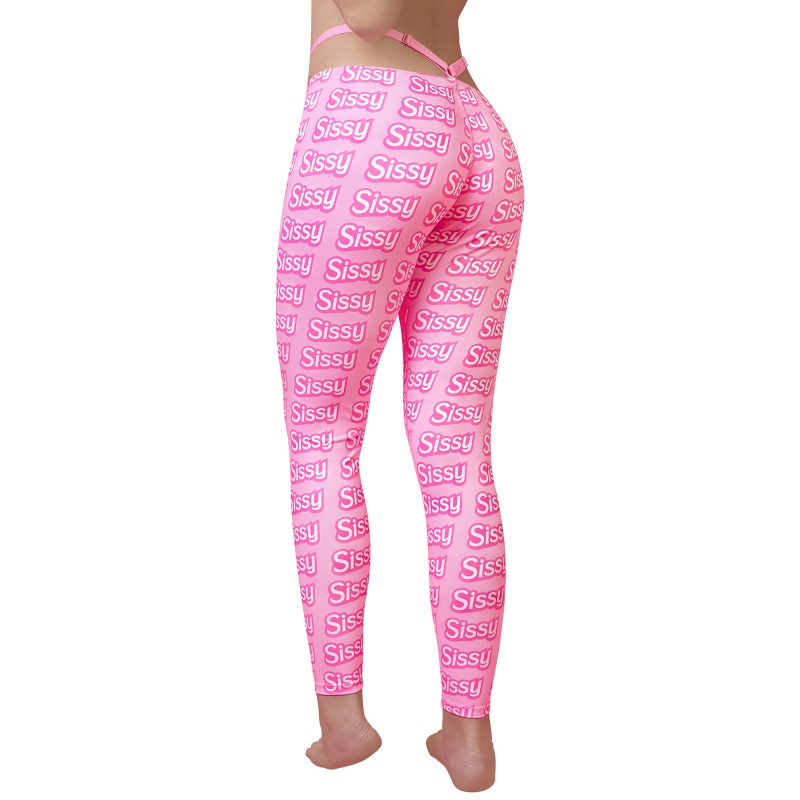 Y2K Thong Strap Camel Toe Pad Tucking Gaff Yoga Pants Leggings - Image 3