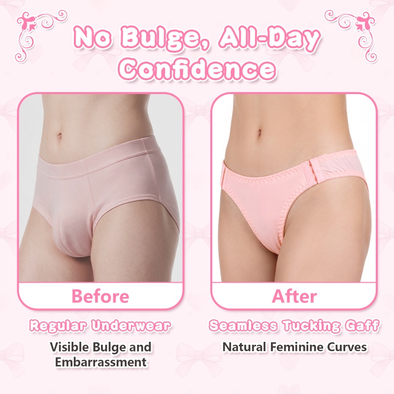 Perfect Fit Adjustable Sissy Tucking Gaff Brazilian Cheeky Panties - Image 2