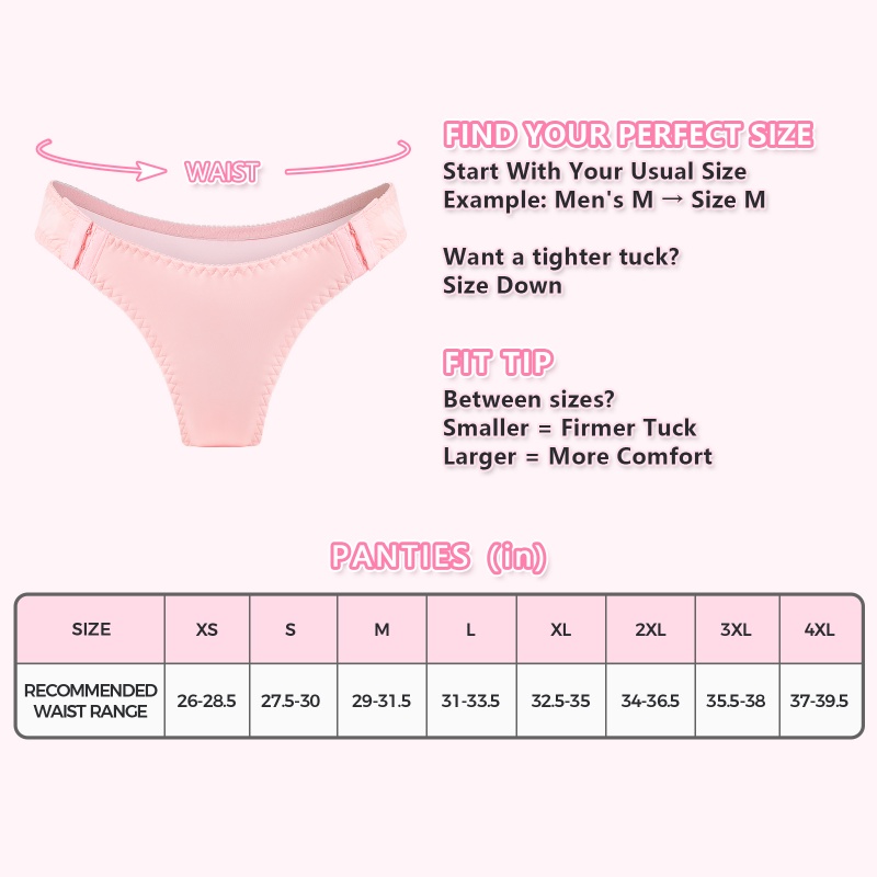 Perfect Fit Adjustable Sissy Tucking Gaff Brazilian Cheeky Panties - Image 4