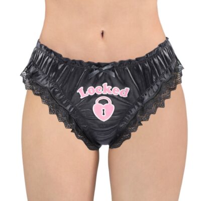 Chastity SissyUniversity Satin Lace Panties Black