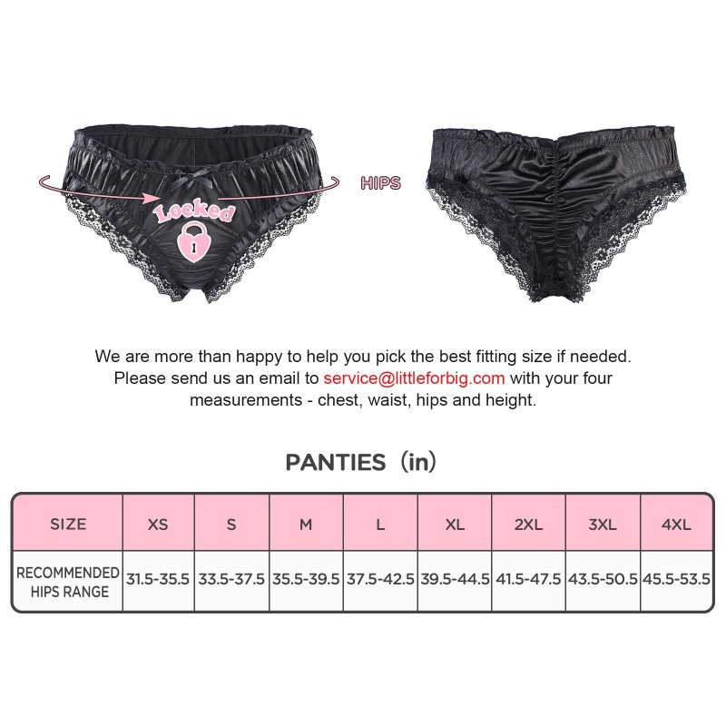 Chastity SissyUniversity Satin Lace Panties Black - Image 4