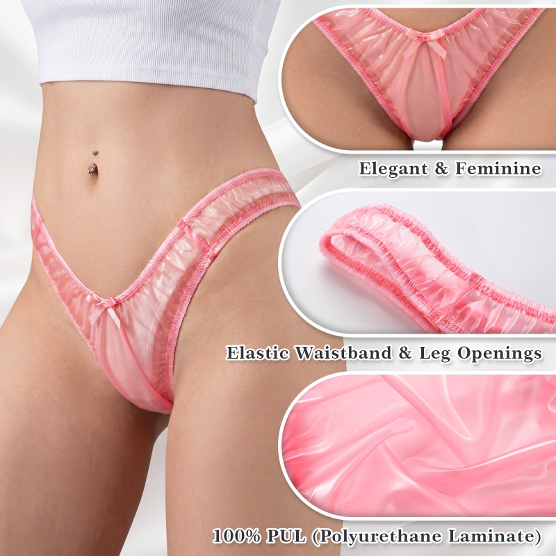 Little Secret See-through V-shape High Leg Plastic Thong Panties - Image 6