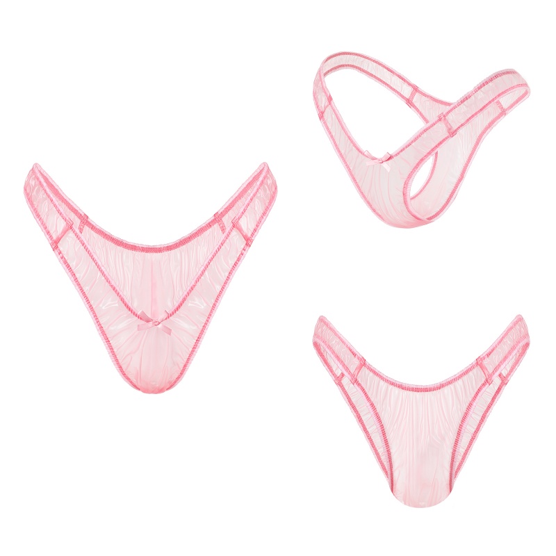 Little Secret See-through V-shape High Leg Plastic Thong Panties - Image 5