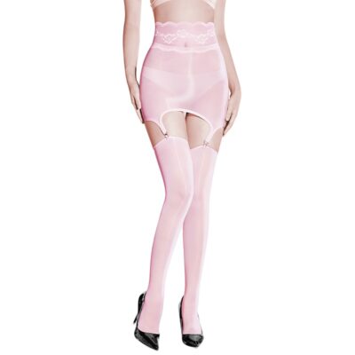 SissyUniversity Lace Sheer Garter Skirt Stockings