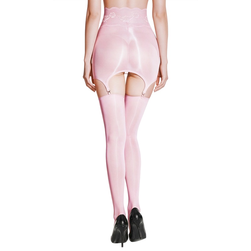 SissyUniversity Lace Sheer Garter Skirt Stockings - Image 3