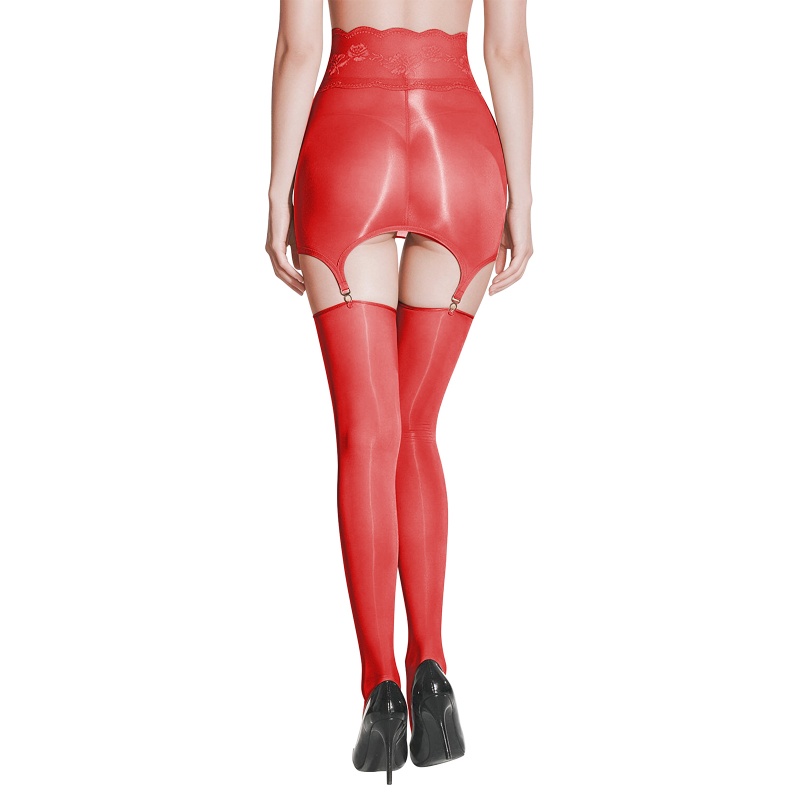SissyUniversity Lace Sheer Garter Skirt Stockings - Image 36