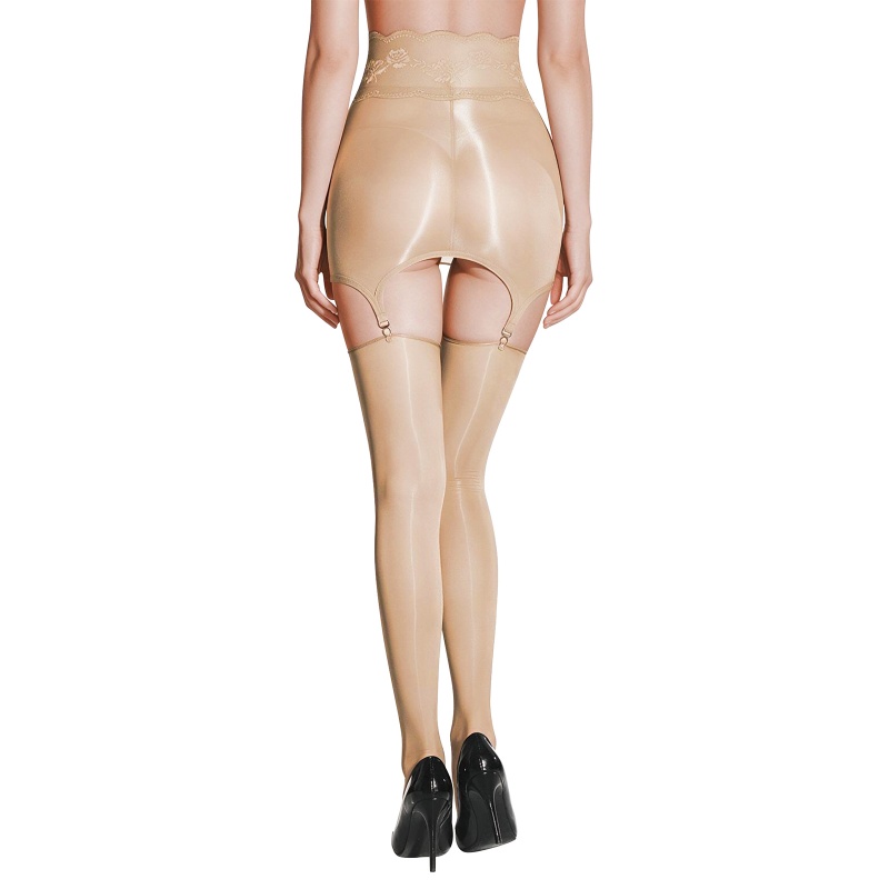 SissyUniversity Lace Sheer Garter Skirt Stockings - Image 44