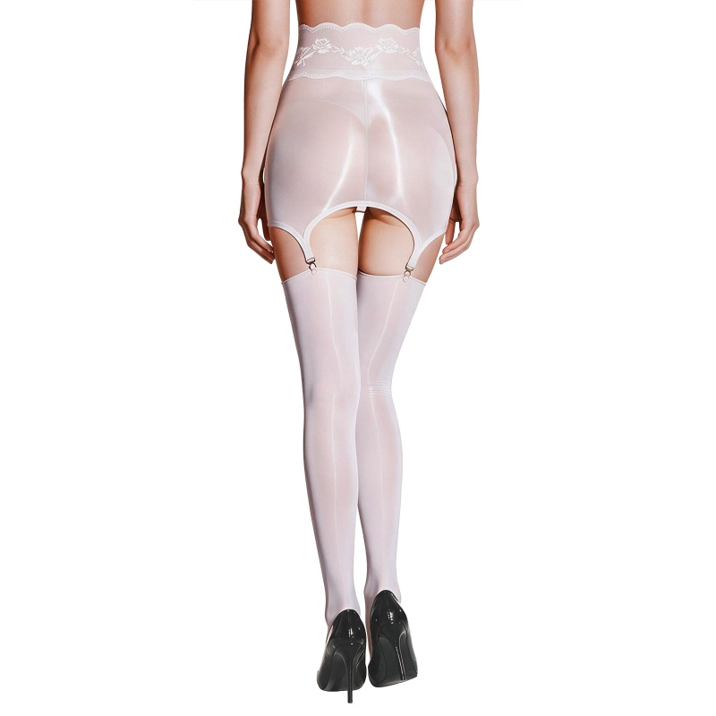 SissyUniversity Lace Sheer Garter Skirt Stockings - Image 51