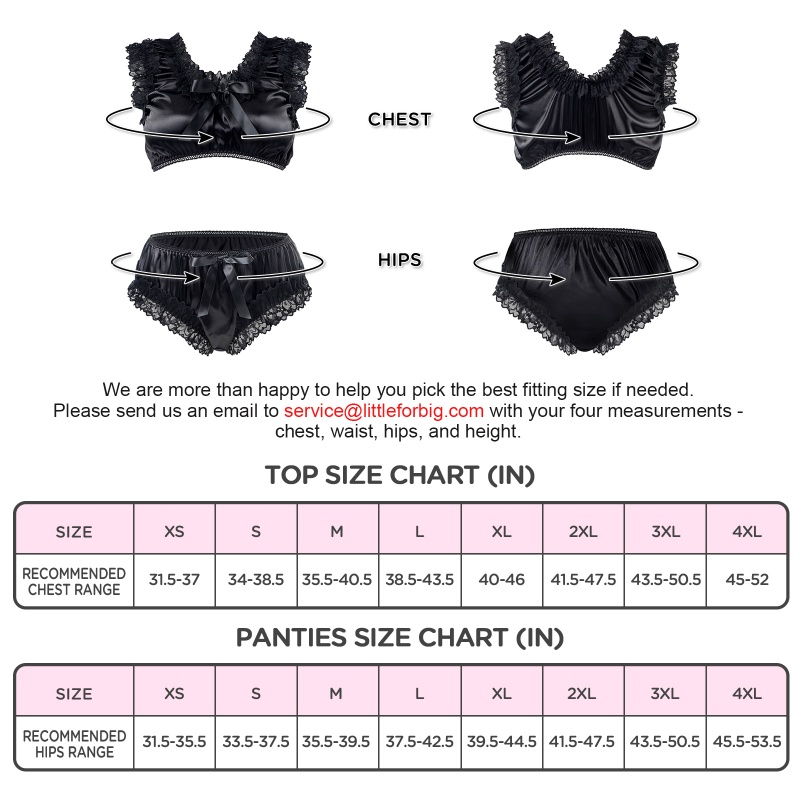 Satin SissyUniversiry Baby Bralette Set Black - Image 4