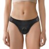 Realistic Camel Toe Tucking Gaff Thong Panties Black