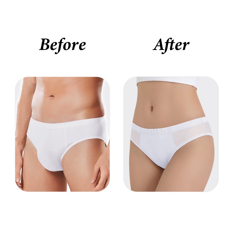 Tucking Gaff Brazilian Cheeky Panties White - Image 3