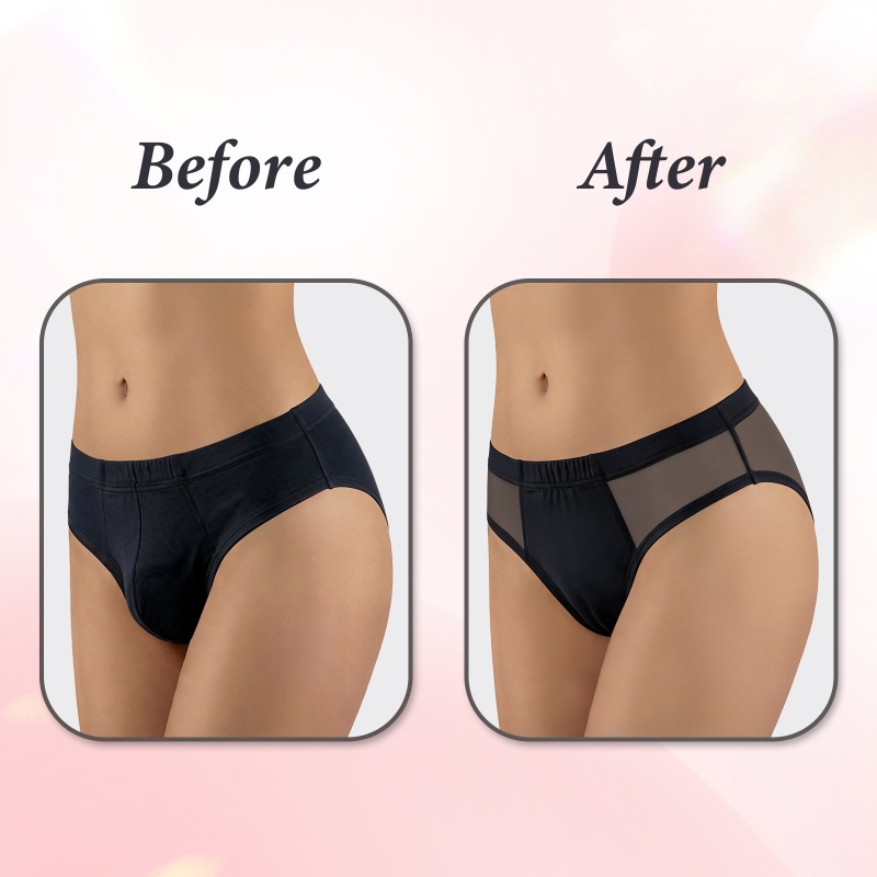 Camel Toe Tucking Gaff Brazilian Cheeky Panties Black - Image 3